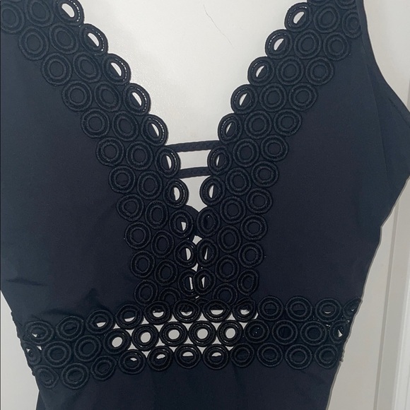 BECCA Black Scallop Lace One Piece Swimsuit - Picture 7 of 11